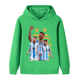 Messi Fotbolls Hoodie för Barn - Argetina Footballdinho
