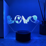 Fotboll 3D Illusion LED-Lampa - Nattlampa - 16 Färger Footballdinho