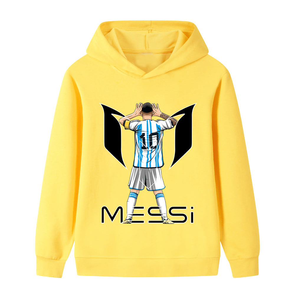 Lionel Messi Fotbolls Hoodie för Barn - Sportig Footballdinho