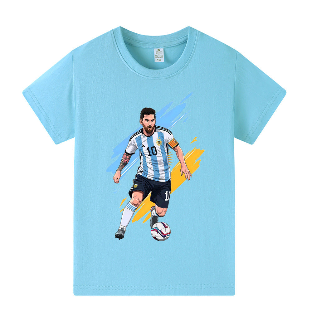 Lionel Messi Fotbolls T-shirt för Barn - Argetina Footballdinho