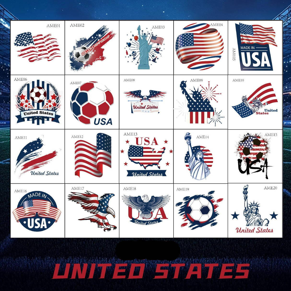 Fotbolls Klistermärken - USA