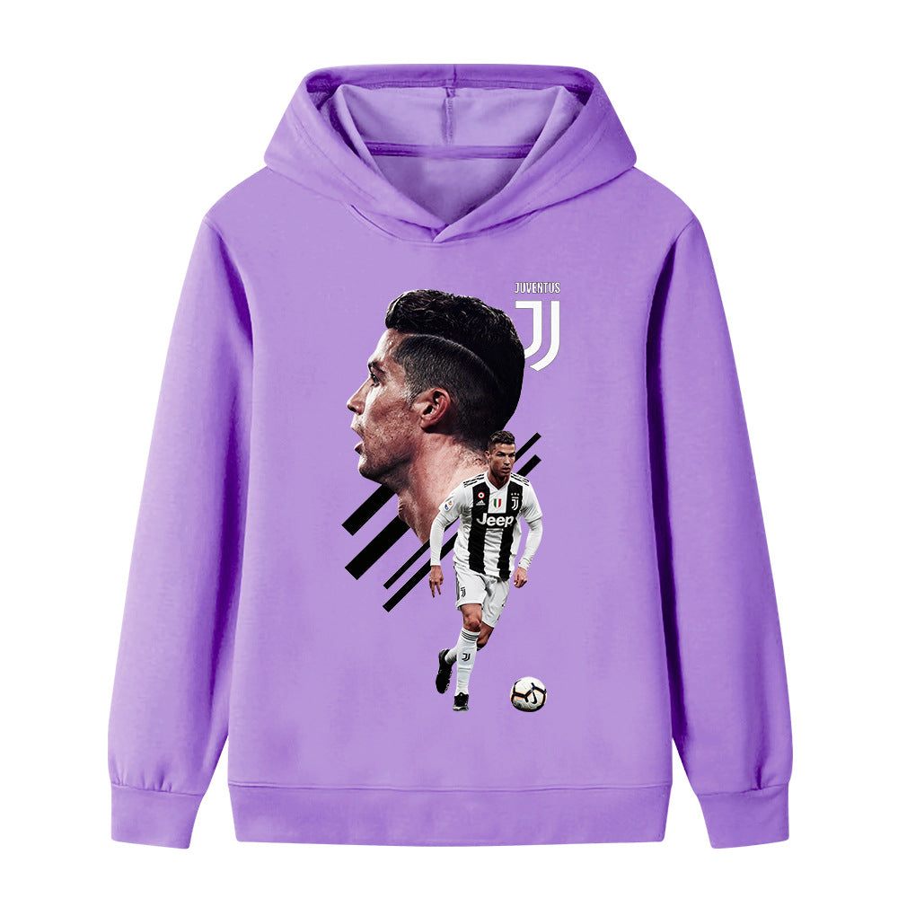 Ronaldo Fotbolls Hoodie för Barn - Juventus Footballdinho