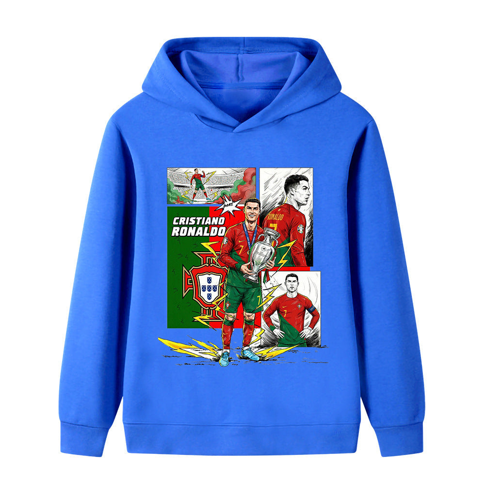 Cristiano Ronaldo Fotbolls Hoodie för Barn - Portugal - Style Footballdinho