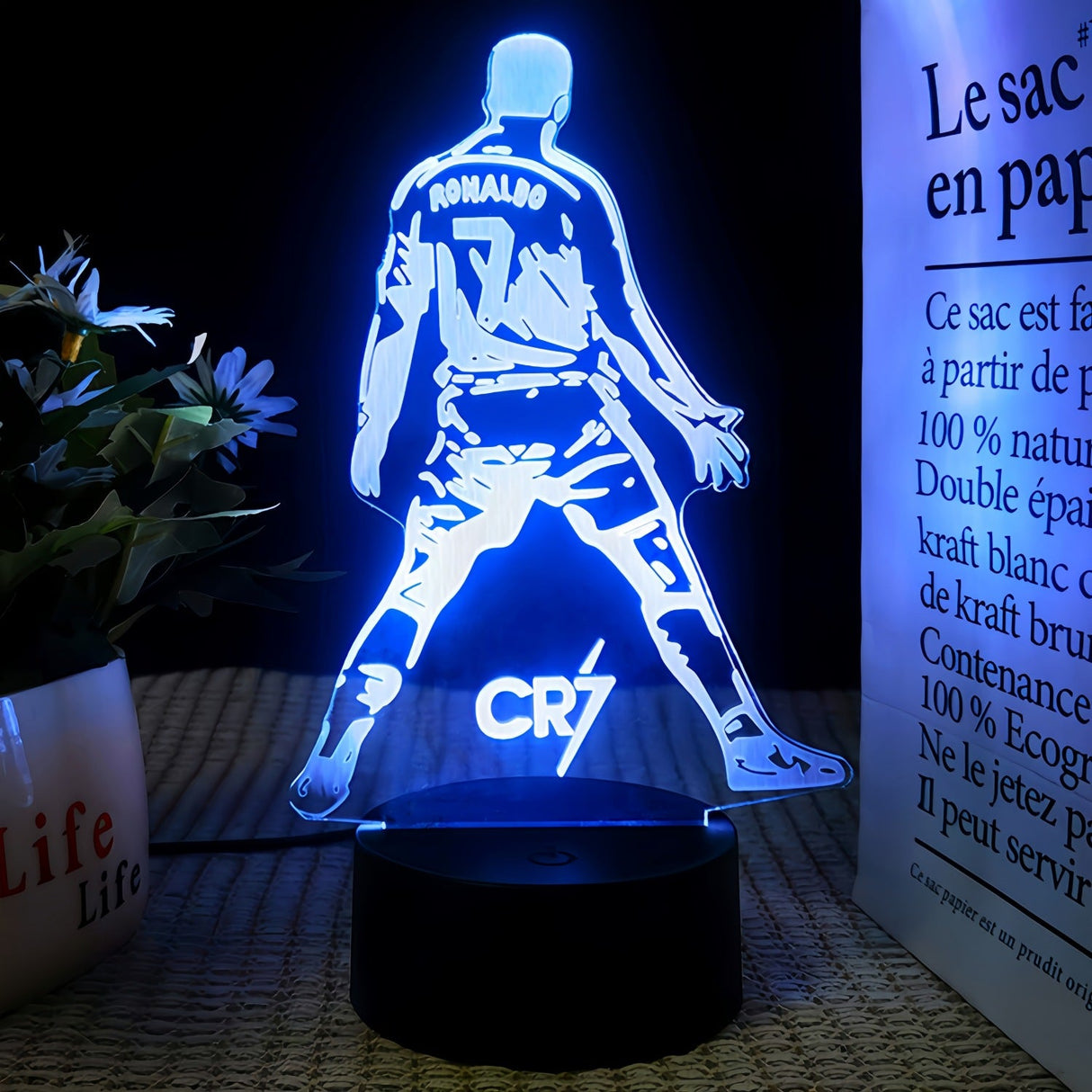 Cristiano Ronaldo 3D Illusion LED-Lampa - Nattlampa Footballdinho