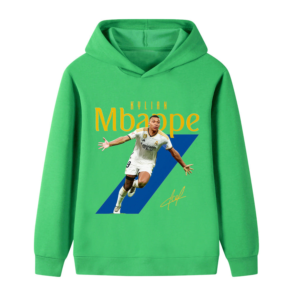 Mbappé Fotbolls Hoodie för Barn Footballdinho