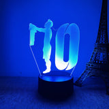 Lionel Messi 3D Illusion LED-Lampa - Nattlampa - med Fjärrkontroll Footballdinho