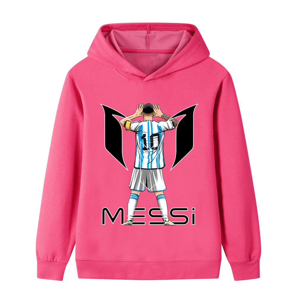 Lionel Messi Fotbolls Hoodie för Barn - Sportig Footballdinho