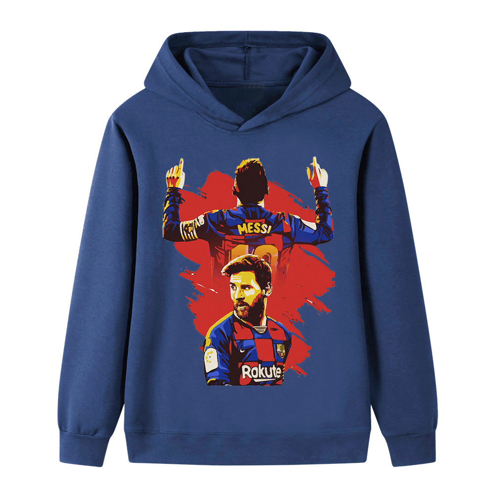 Lionel Messi Fotbolls Hoodie för Barn - Barcelona Footballdinho