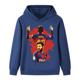 Lionel Messi Fotbolls Hoodie för Barn - Barcelona Footballdinho