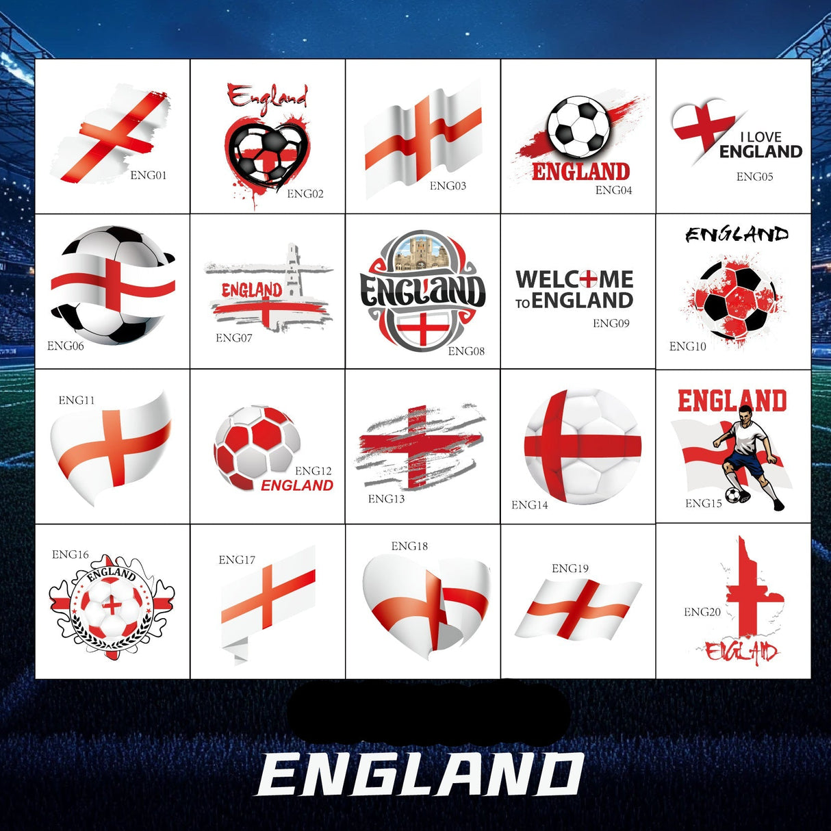 Fotbolls Klistermärken - England Footballdinho