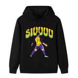 Cristiano Ronaldo Fotbolls Hoodie för Barn - Siuuu Footballdinho