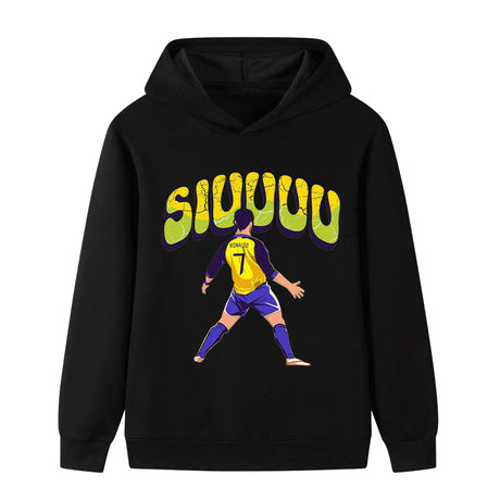 Cristiano Ronaldo Fotbolls Hoodie för Barn - Siuuu Footballdinho