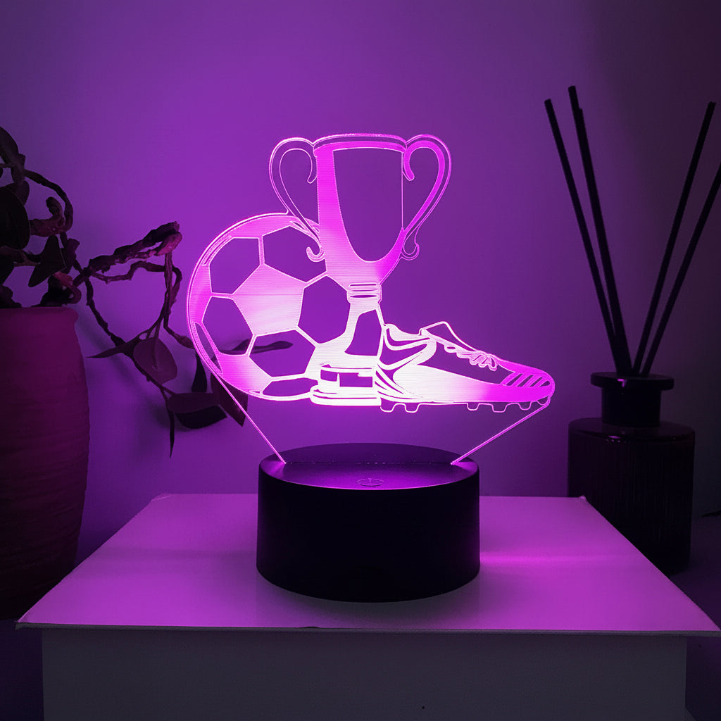 Fotboll 3D Illusion LED-Lampa - Nattlampa - 16 Färger Footballdinho