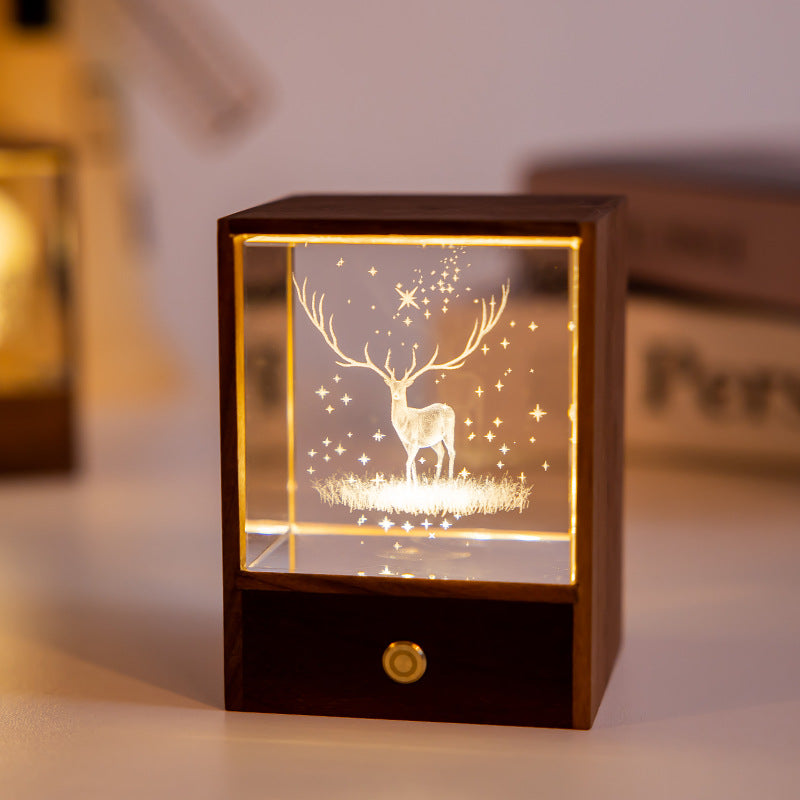 Modern träkub LED-bordslampa – Dimbar Ambient Night Light MILA Sverige