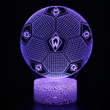 Fotboll 3D Illusion LED-Lampa - Nattlampa - Ball Footballdinho