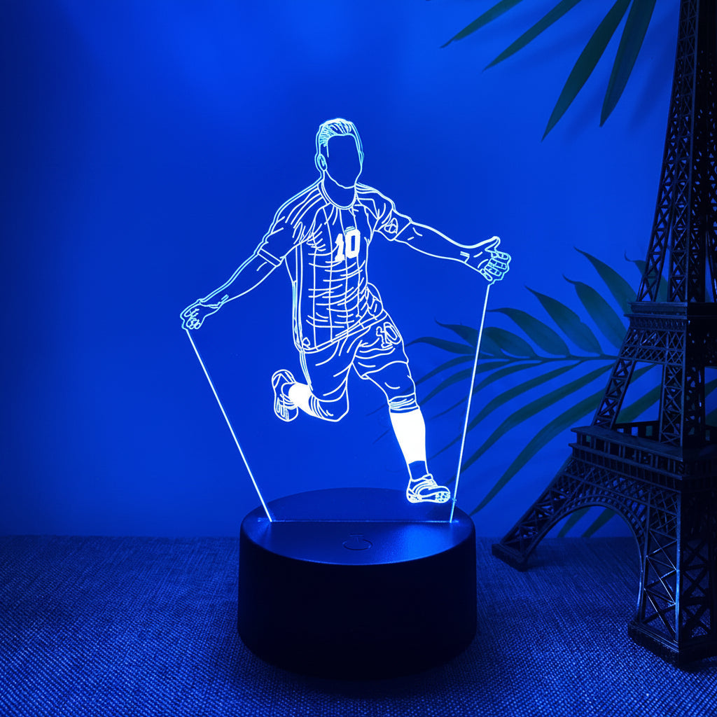 Lionel Messi 3D Illusion LED-Lampa - Nattlampa - med Fjärrkontroll Footballdinho