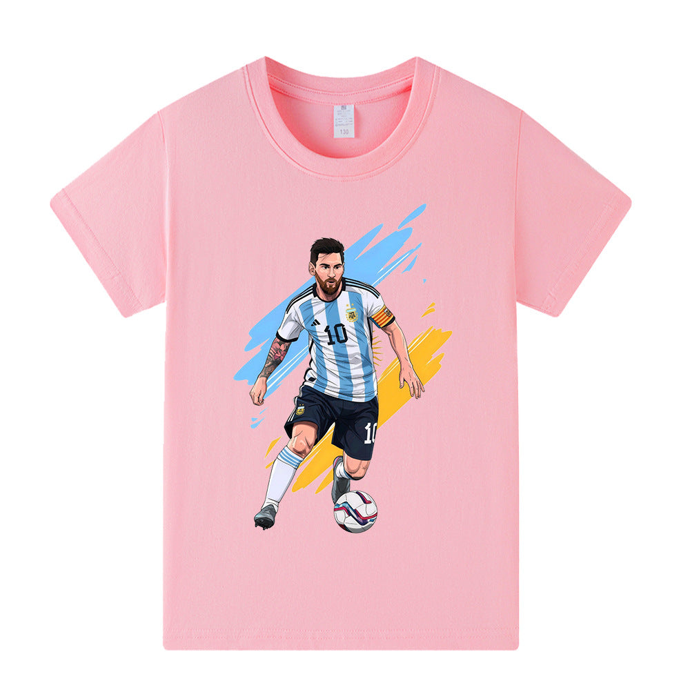 Lionel Messi Fotbolls T-shirt för Barn - Argetina Footballdinho