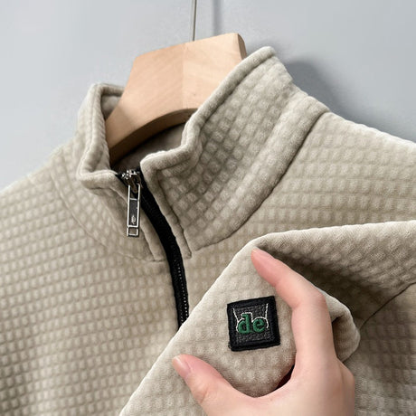 Herr Tröja Halvzip Alpaka Fleece Modern Design Komfortabel Stil Hemnix