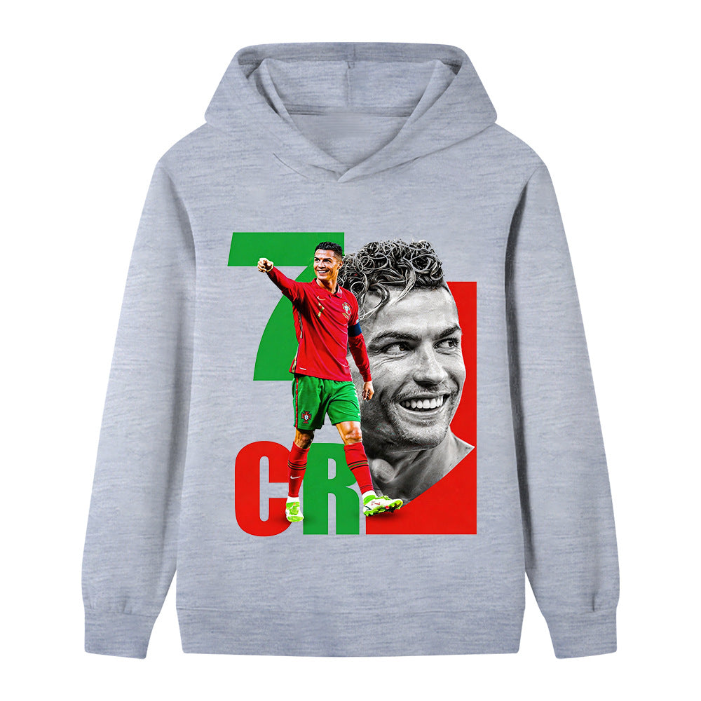 Cristiano Ronaldo Fotbolls Hoodie för Barn - Portugal Footballdinho