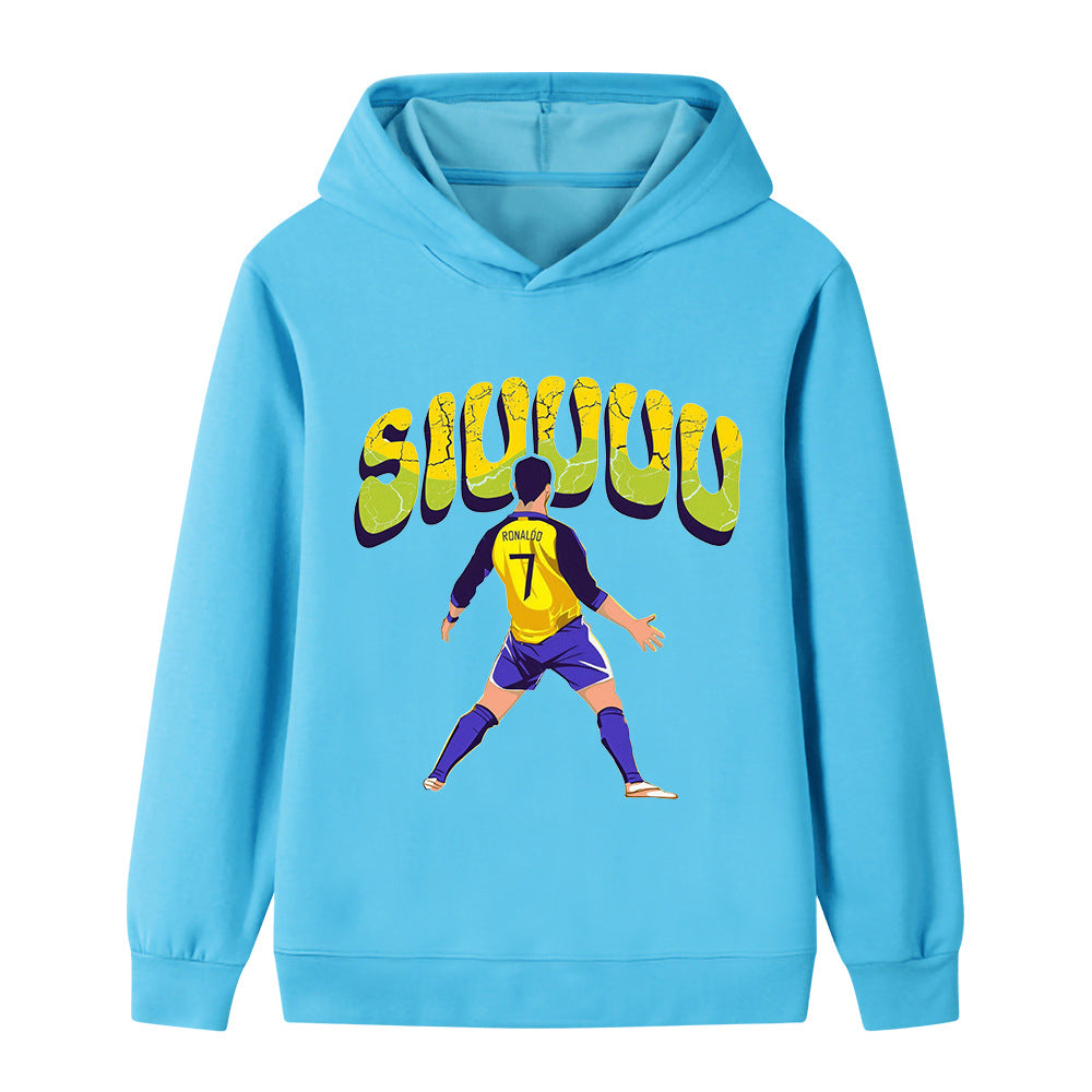 Cristiano Ronaldo Fotbolls Hoodie för Barn - Siuuu Footballdinho