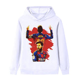 Lionel Messi Fotbolls Hoodie för Barn - Barcelona Footballdinho