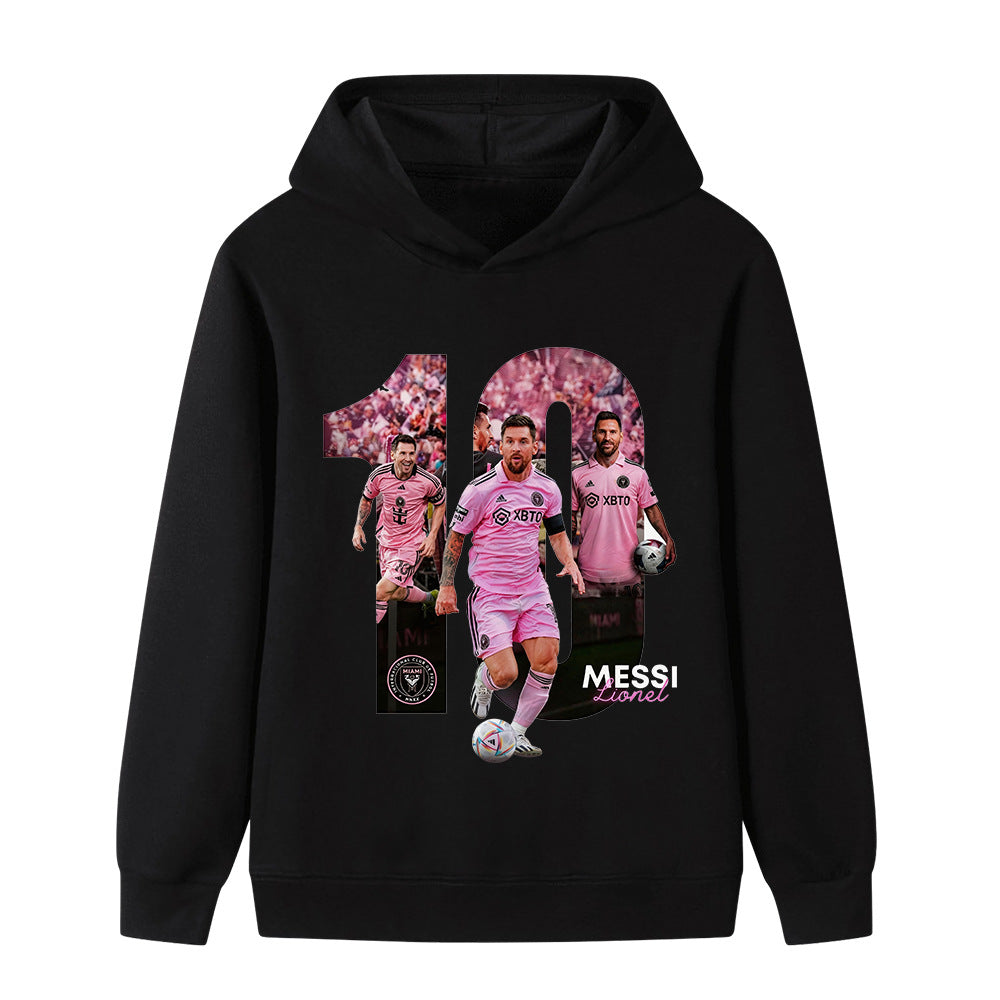 Lionel Messi Fotbolls Hoodie för Barn - Miami Footballdinho