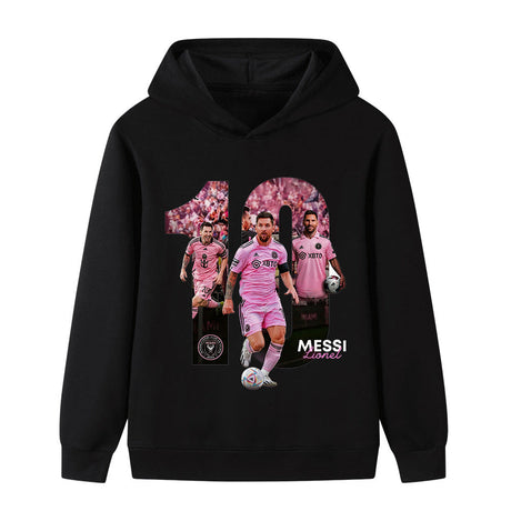 Lionel Messi Fotbolls Hoodie för Barn - Miami Footballdinho