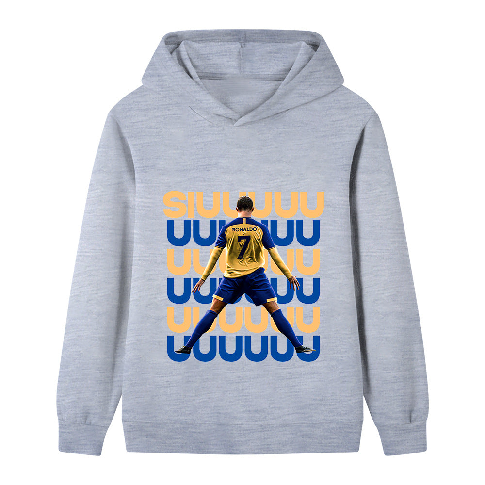Ronaldo Fotbolls Hoodie för Barn - Siuuu Footballdinho