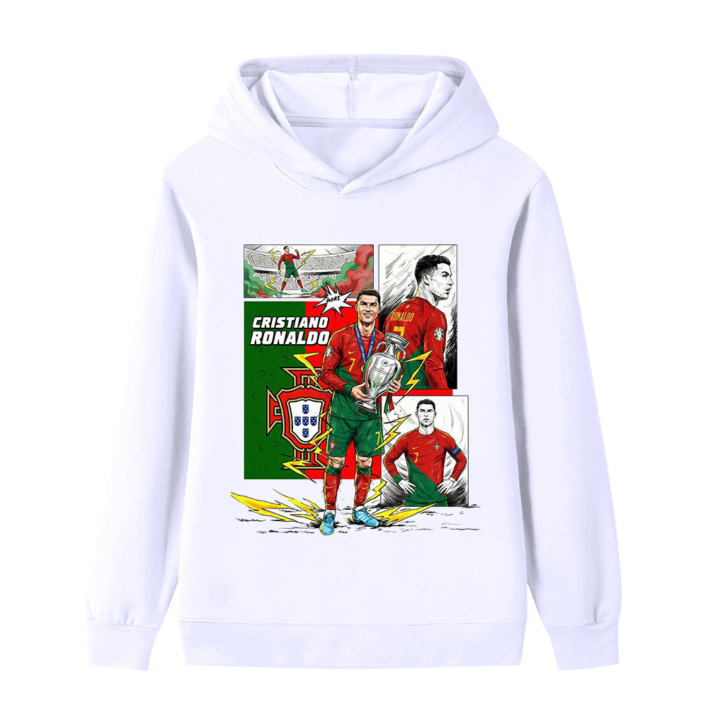 Cristiano Ronaldo Fotbolls Hoodie för Barn - Portugal - Style Footballdinho
