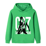 Cristiano Ronaldo Fotbolls Hoodie för Barn - Sportig Footballdinho