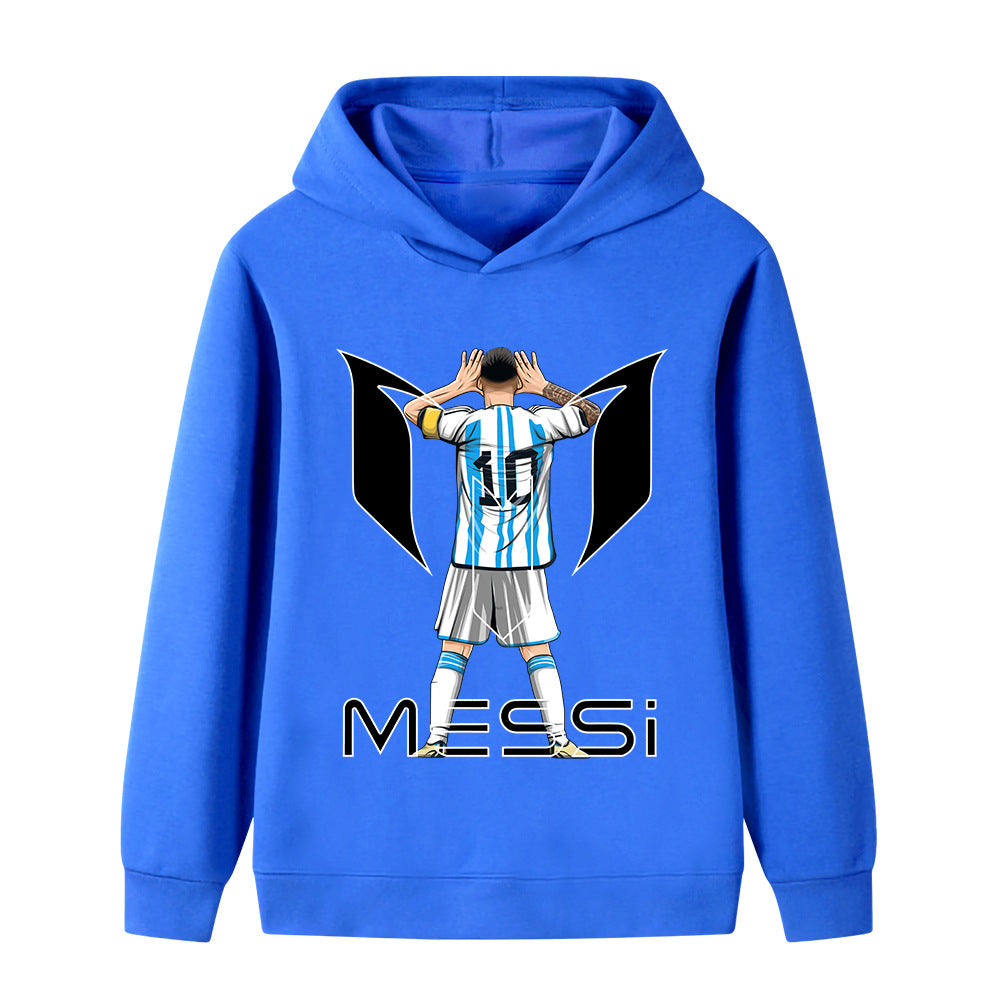 Lionel Messi Fotbolls Hoodie för Barn - Sportig Footballdinho