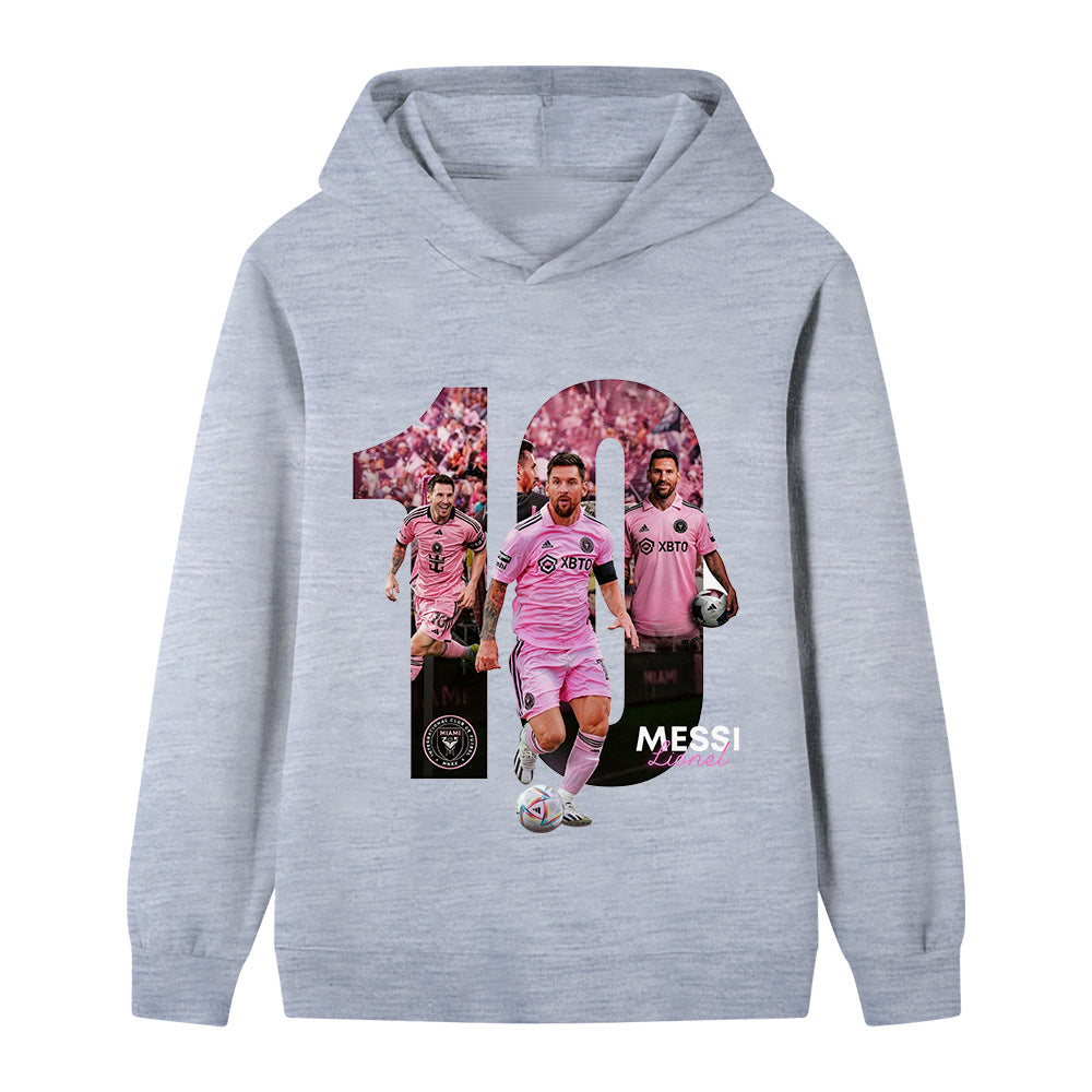Lionel Messi Fotbolls Hoodie för Barn - Miami Footballdinho