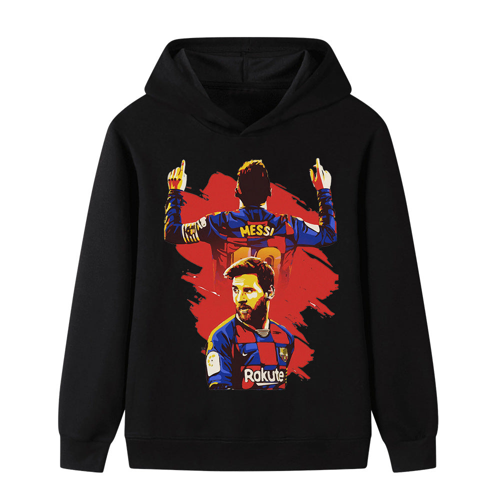 Lionel Messi Fotbolls Hoodie för Barn - Barcelona Footballdinho