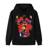 Lionel Messi Fotbolls Hoodie för Barn - Barcelona Footballdinho