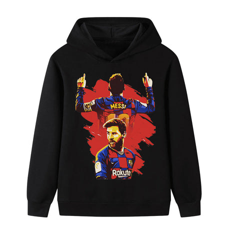 Lionel Messi Fotbolls Hoodie för Barn - Barcelona Footballdinho