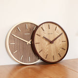 SilentTimber - Minimalist Wall Clock in Wood with Silent Environment Carvallo