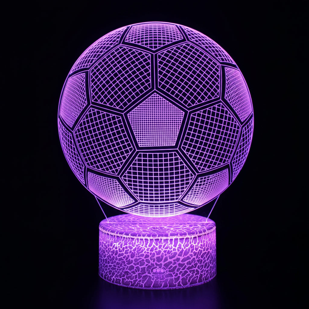 Fotboll 3D Illusion LED-Lampa - Nattlampa - Ball Footballdinho