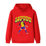 Cristiano Ronaldo Fotbolls Hoodie för Barn - Siuuu Footballdinho
