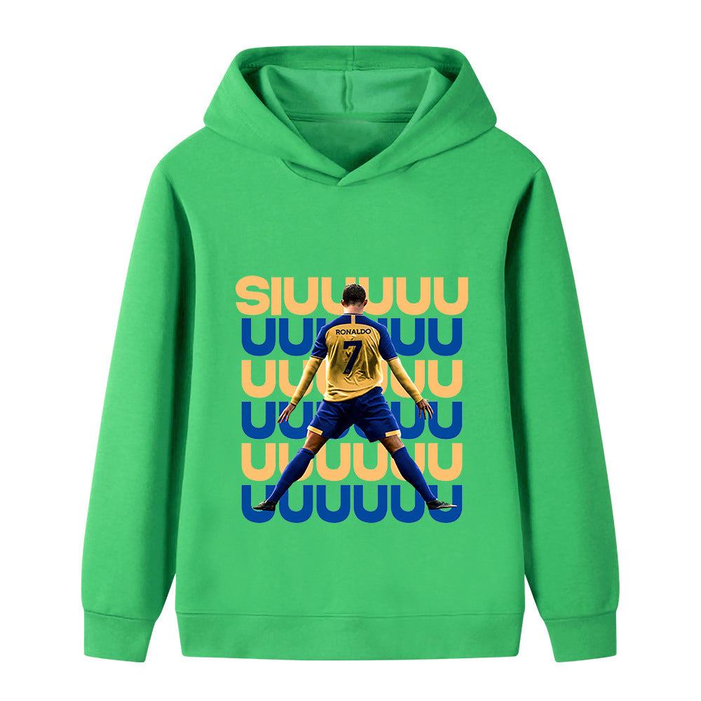 Ronaldo Fotbolls Hoodie för Barn - Siuuu Footballdinho