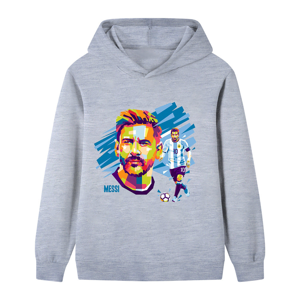Lionel Messi Fotbolls Hoodie för Barn - Mjuk Footballdinho