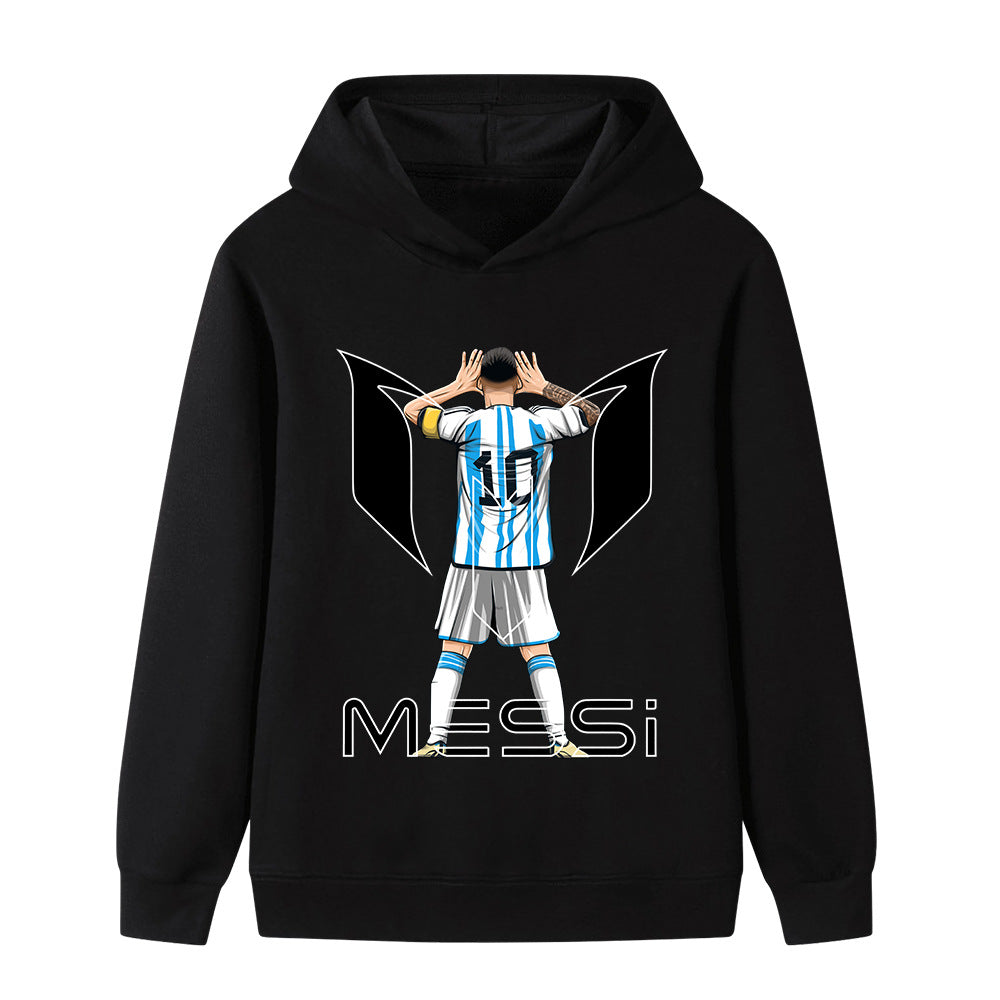 Lionel Messi Fotbolls Hoodie för Barn - Sportig Footballdinho