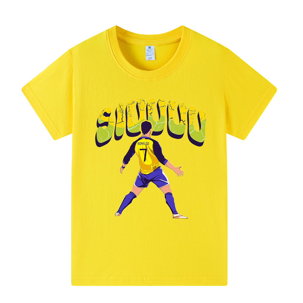 Cristiano Ronaldo Fotbolls T-shirt för Barn - Siuuu Footballdinho