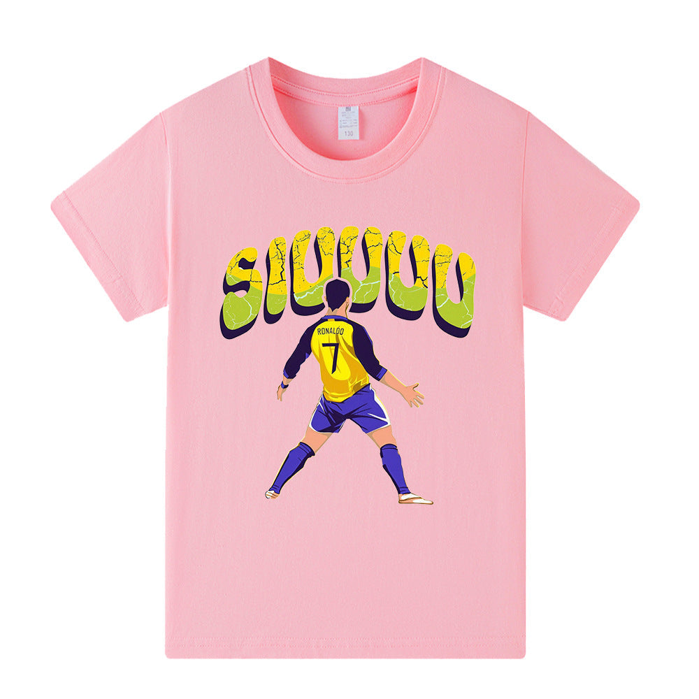 Cristiano Ronaldo Fotbolls T-shirt för Barn - Siuuu Footballdinho