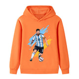Lionel Messi Fotbolls Hoodie för Barn - Argetina Footballdinho