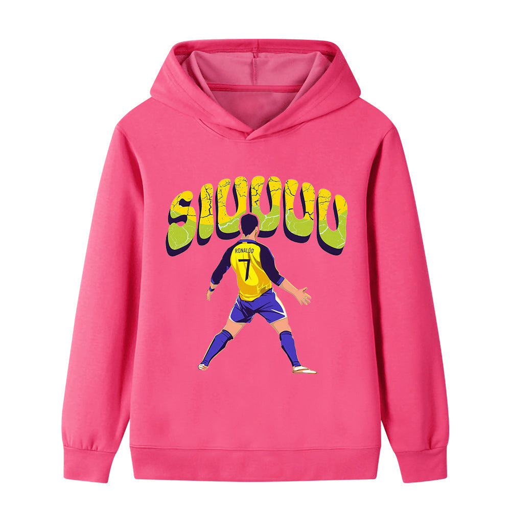 Cristiano Ronaldo Fotbolls Hoodie för Barn - Siuuu Footballdinho