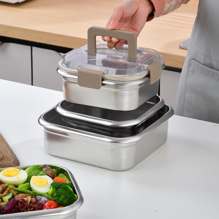 Bärbar rostfritt stål förvaringslåda 1600ml Carvallo