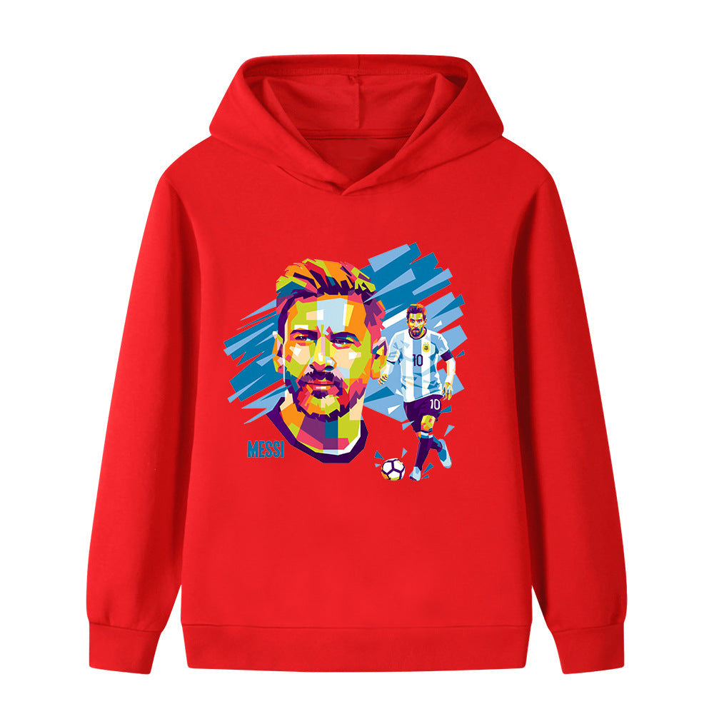 Lionel Messi Fotbolls Hoodie för Barn - Mjuk Footballdinho