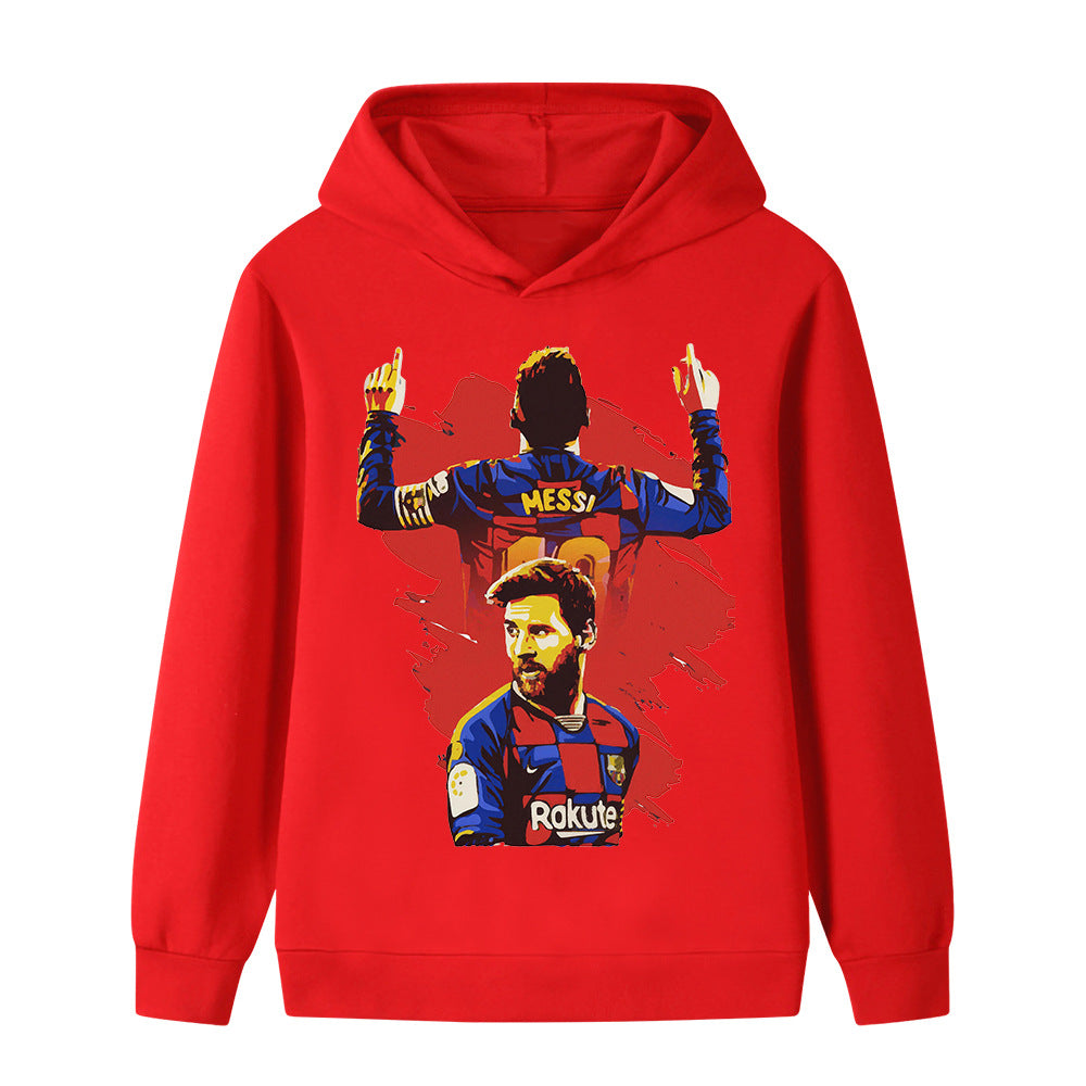 Lionel Messi Fotbolls Hoodie för Barn - Barcelona Footballdinho