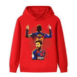 Lionel Messi Fotbolls Hoodie för Barn - Barcelona Footballdinho