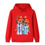 Messi Fotbolls Hoodie för Barn - Argetina Footballdinho